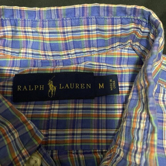 Polo Ralph Lauren Shirt Men’s Medium Check Strip Button Down Long Sleeve Classic - Picture 3 of 5